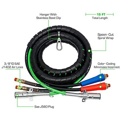 4 In 1 Air/Electric Hose Kit - 15'