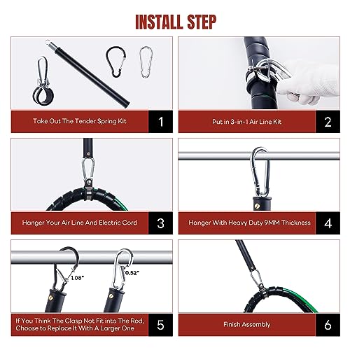 16” Double Tender Spring Kit, Dual Tender Spring for Suspending Trailer Air Line & Electric Cords.