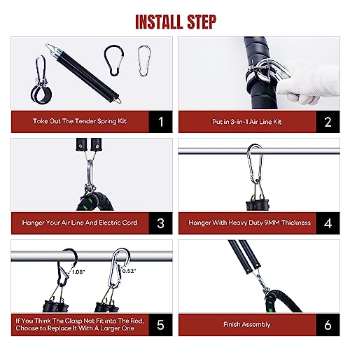 16” Double Tender Spring Kit, Dual Tender Spring for Suspending Trailer Air Line & Electric Cords.