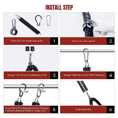 16” Double Tender Spring Kit, Dual Tender Spring for Suspending Trailer Air Line & Electric Cords.